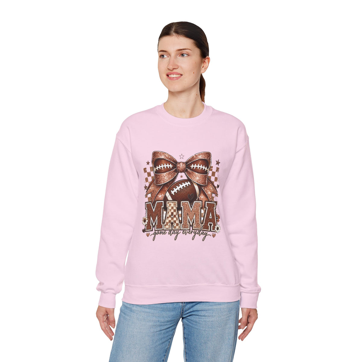 Mama Football Sweatshirt – 'Mama Game Day Ready' Cozy Crewneck