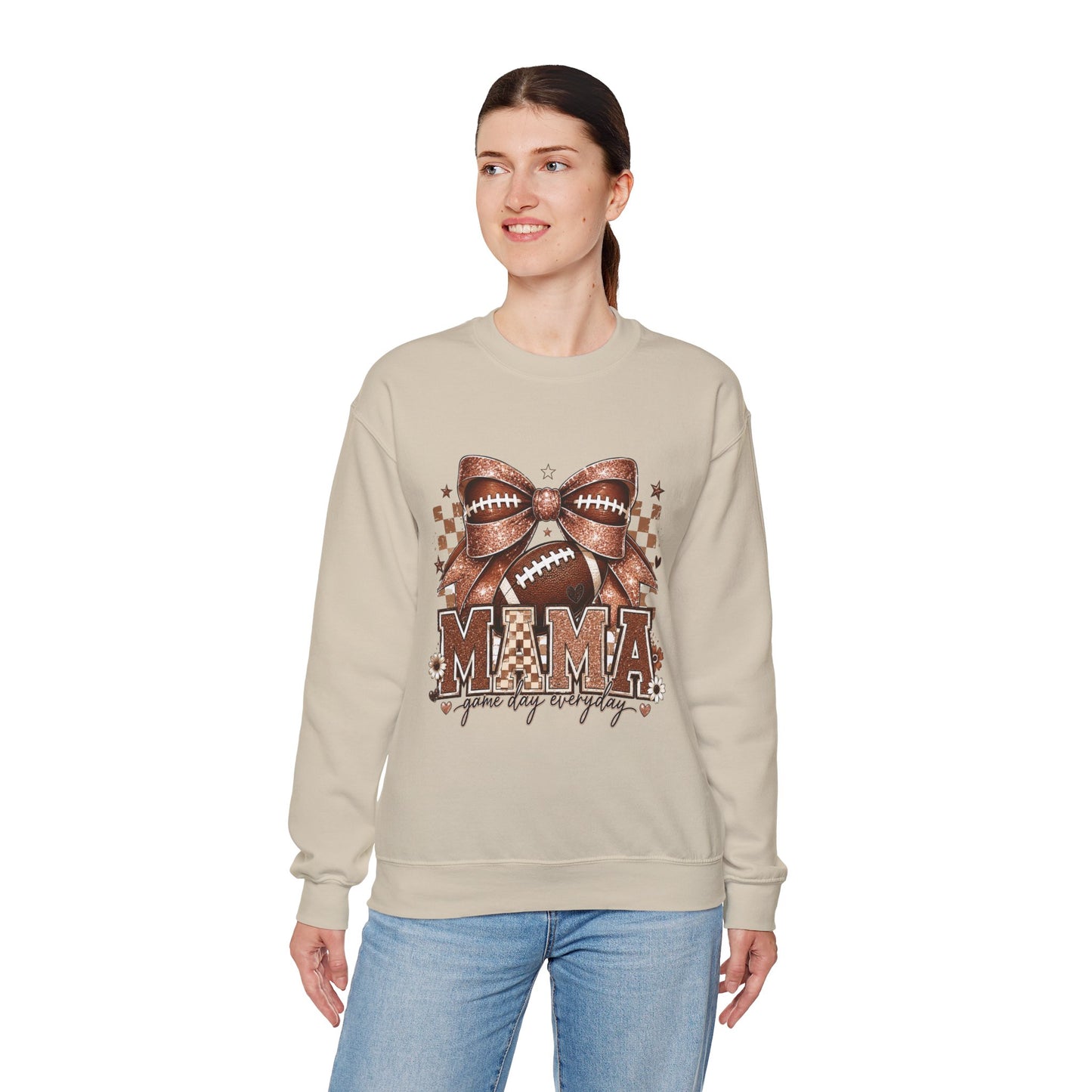 Mama Football Sweatshirt – 'Mama Game Day Ready' Cozy Crewneck