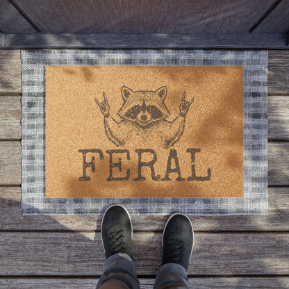 Feral Raccoon Doormat – Funny Welcome Mat