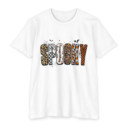 Spooky Leopard Patch Tee - Halloween Graphic T-Shirt