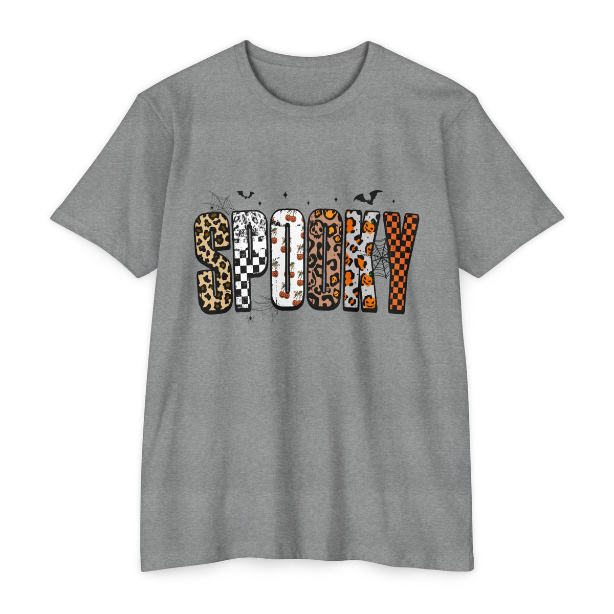 Spooky Leopard Patch Tee - Halloween Graphic T-Shirt