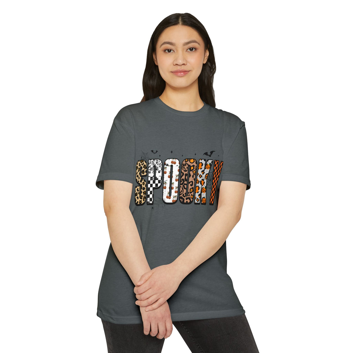 Spooky Leopard Patch Tee - Halloween Graphic T-Shirt