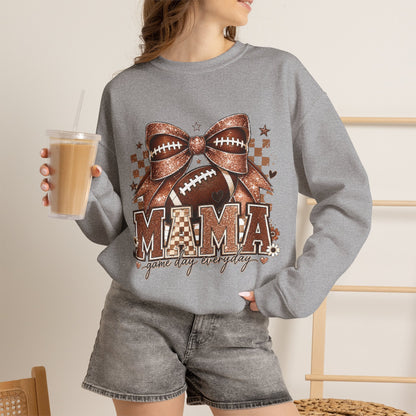 Mama Football Sweatshirt – 'Mama Game Day Ready' Cozy Crewneck