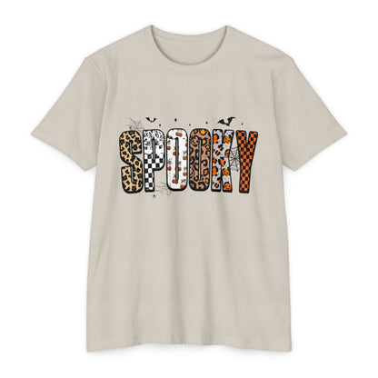 Spooky Leopard Patch Tee - Halloween Graphic T-Shirt