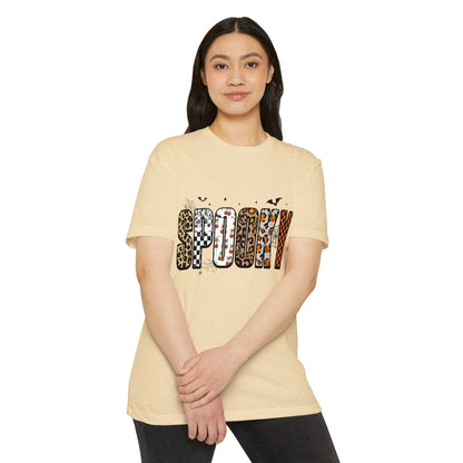 Spooky Leopard Patch Tee - Halloween Graphic T-Shirt