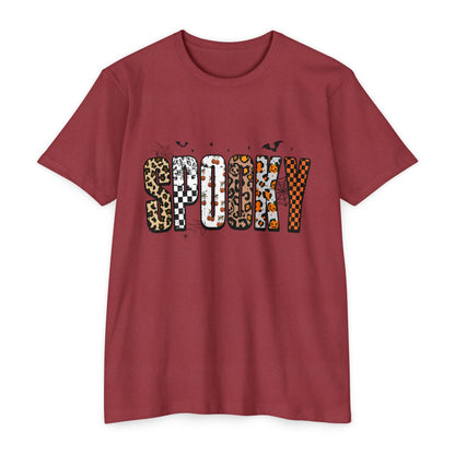 Spooky Leopard Patch Tee - Halloween Graphic T-Shirt