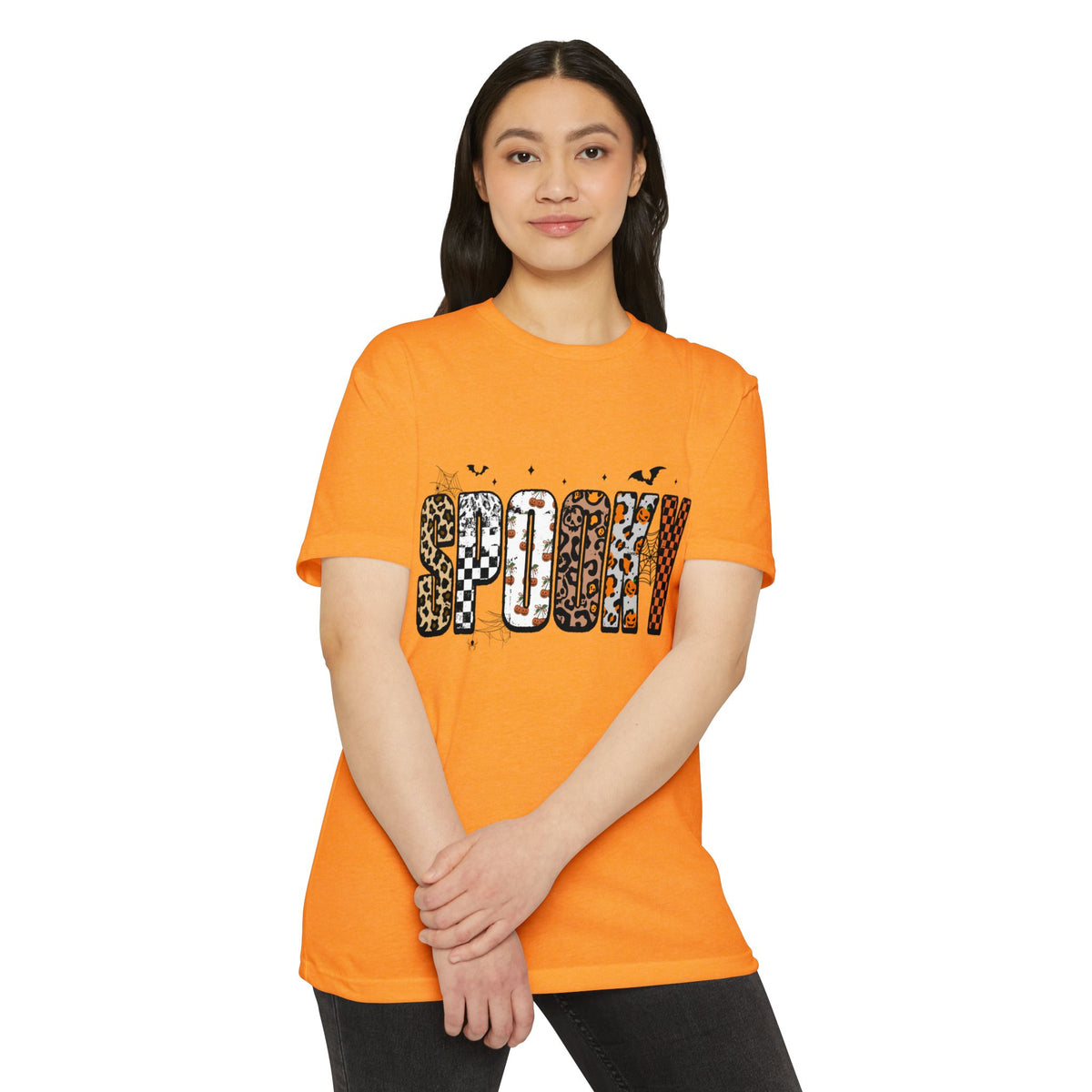 Spooky Leopard Patch Tee - Halloween Graphic T-Shirt