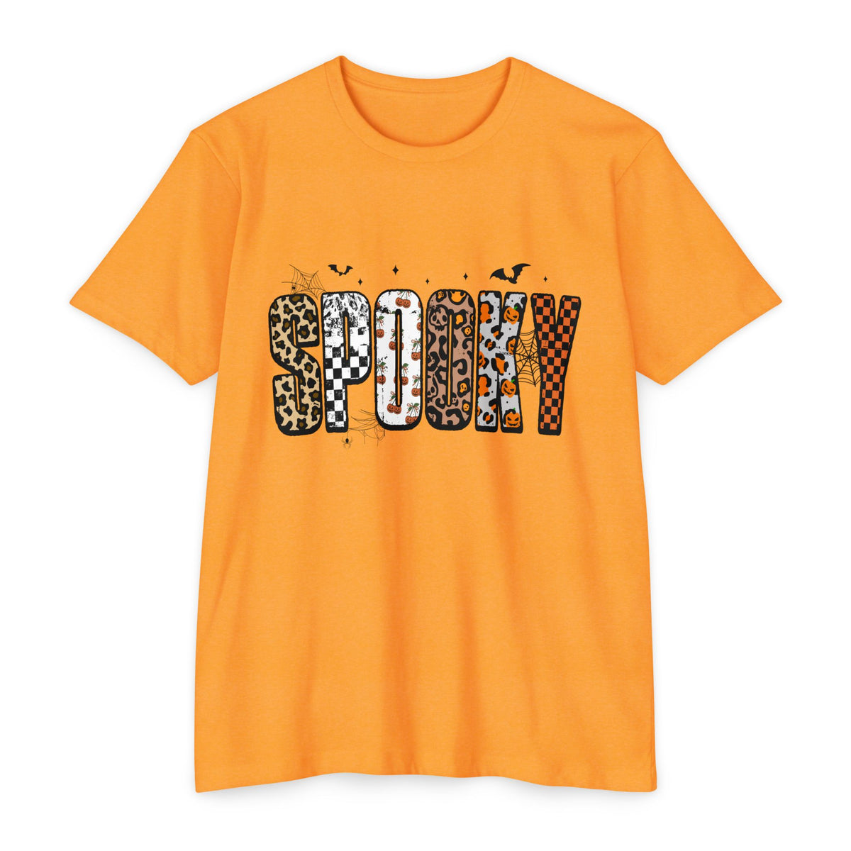 Spooky Leopard Patch Tee - Halloween Graphic T-Shirt
