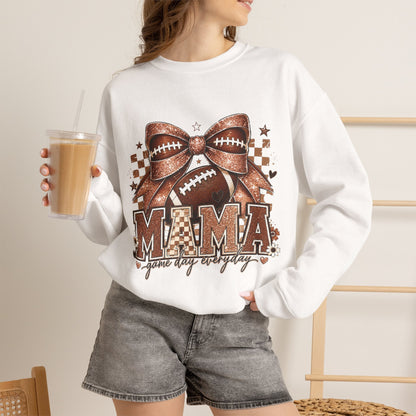 Mama Football Sweatshirt – 'Mama Game Day Ready' Cozy Crewneck