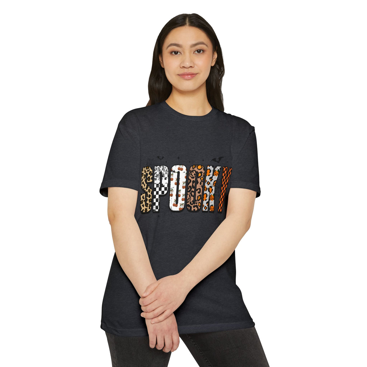 Spooky Leopard Patch Tee - Halloween Graphic T-Shirt