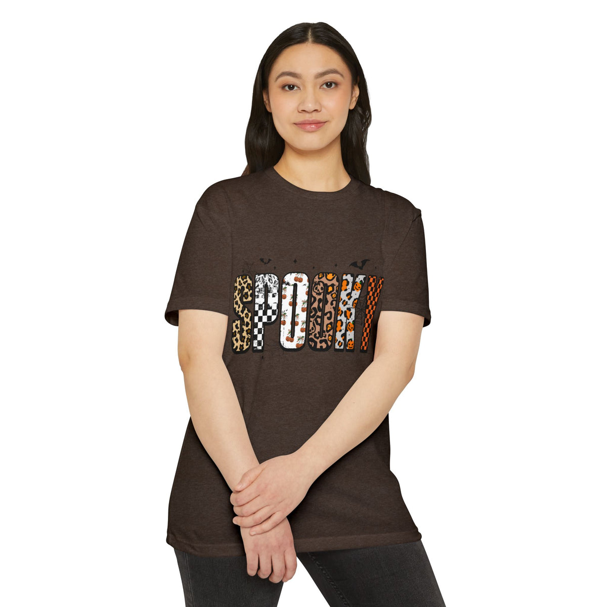 Spooky Leopard Patch Tee - Halloween Graphic T-Shirt