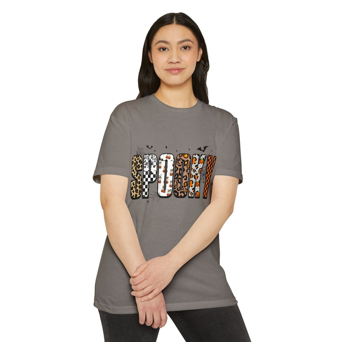 Spooky Leopard Patch Tee - Halloween Graphic T-Shirt