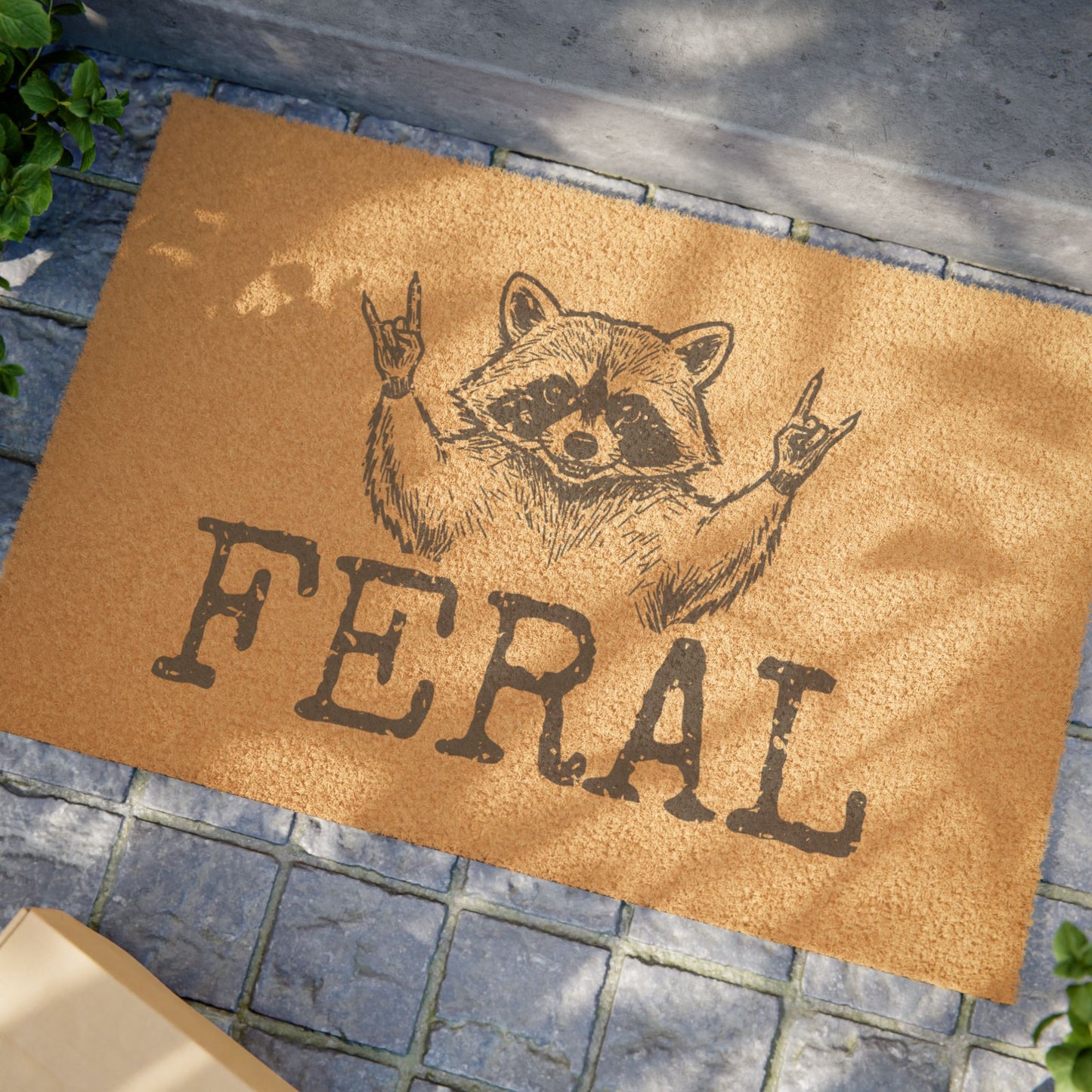 Feral Raccoon Doormat – Funny Welcome Mat