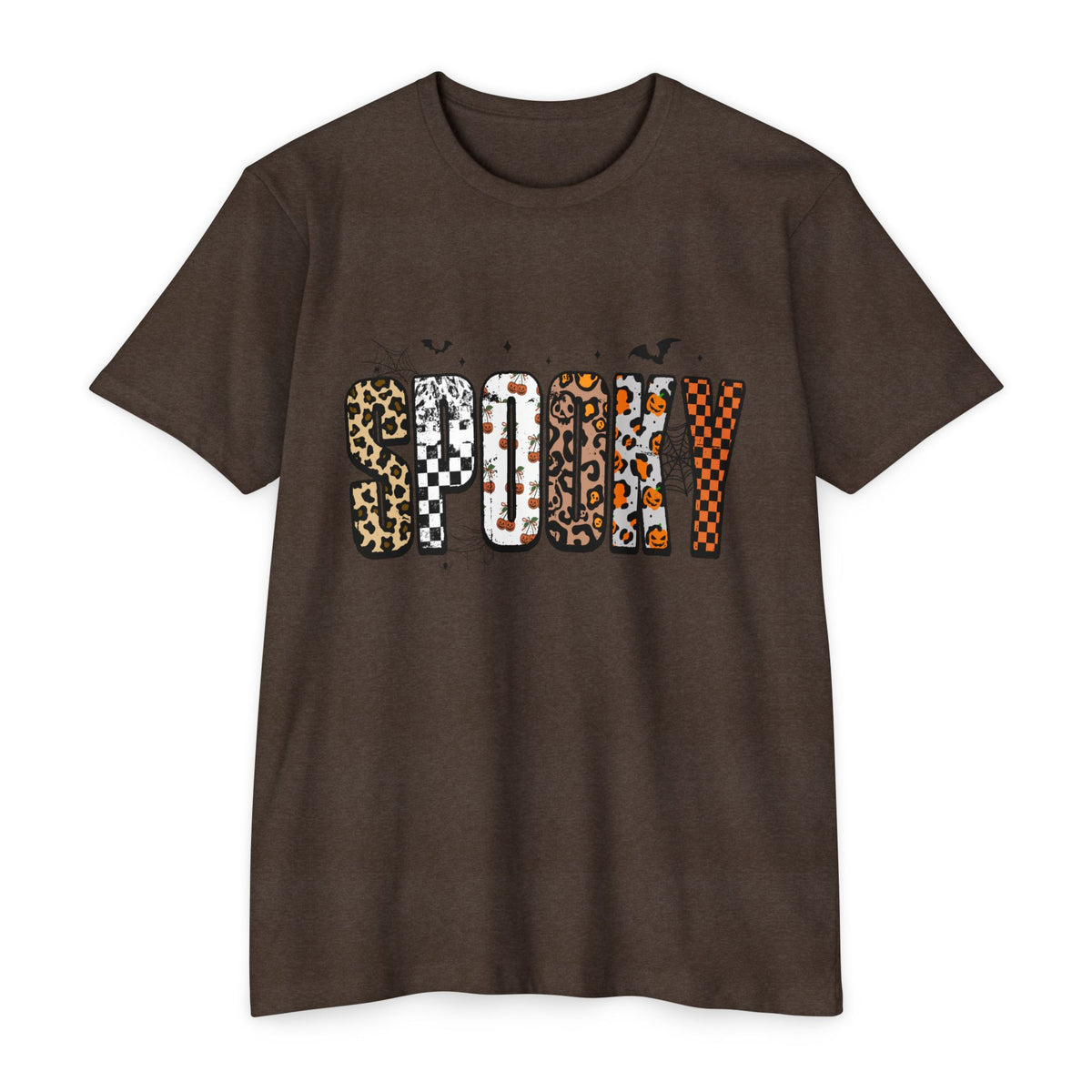 Spooky Leopard Patch Tee - Halloween Graphic T-Shirt