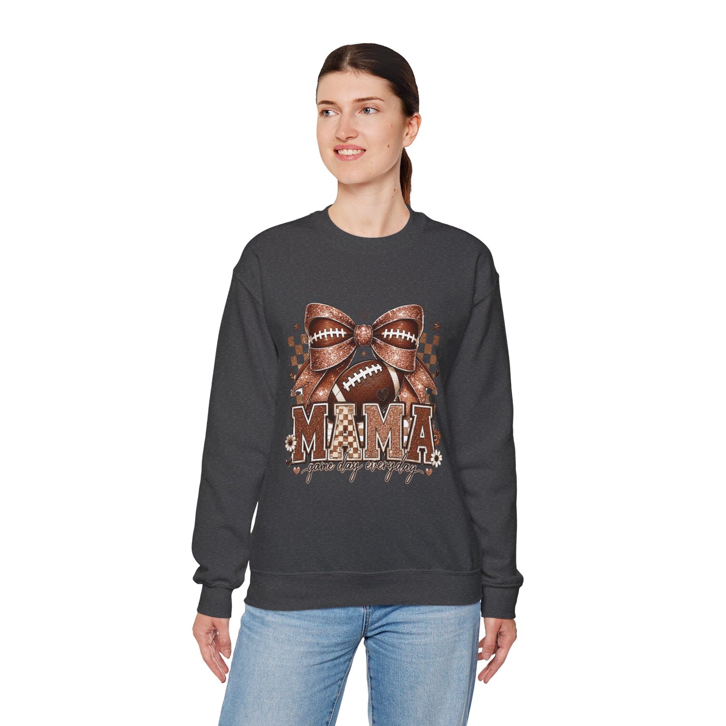 Mama Football Sweatshirt – 'Mama Game Day Ready' Cozy Crewneck