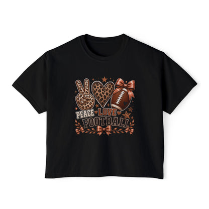 Peace Love Football— Leopard Print- Crop