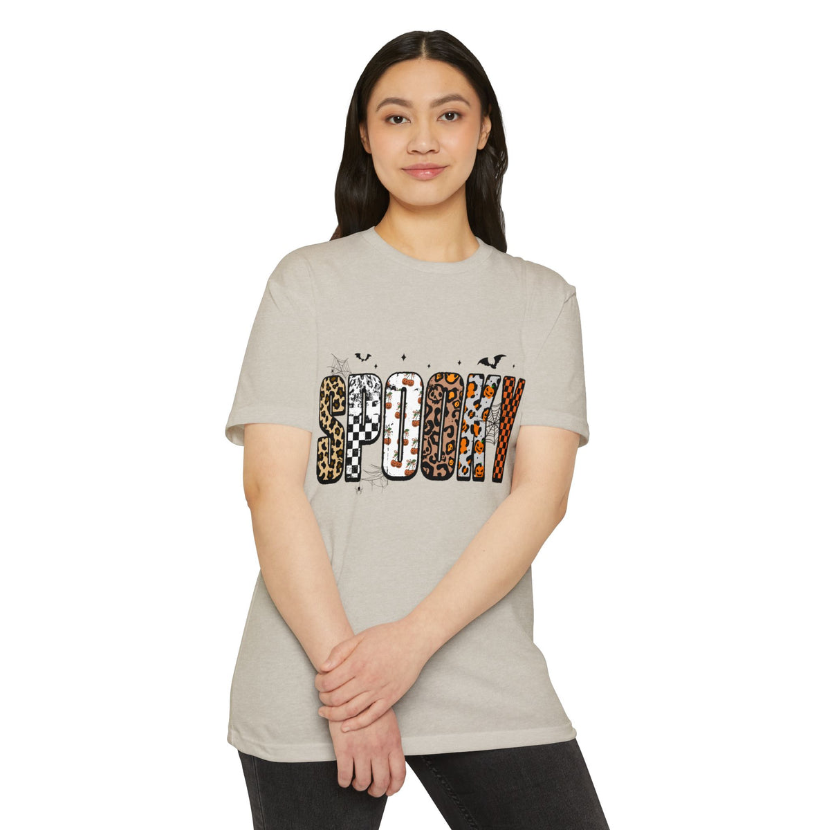 Spooky Leopard Patch Tee - Halloween Graphic T-Shirt
