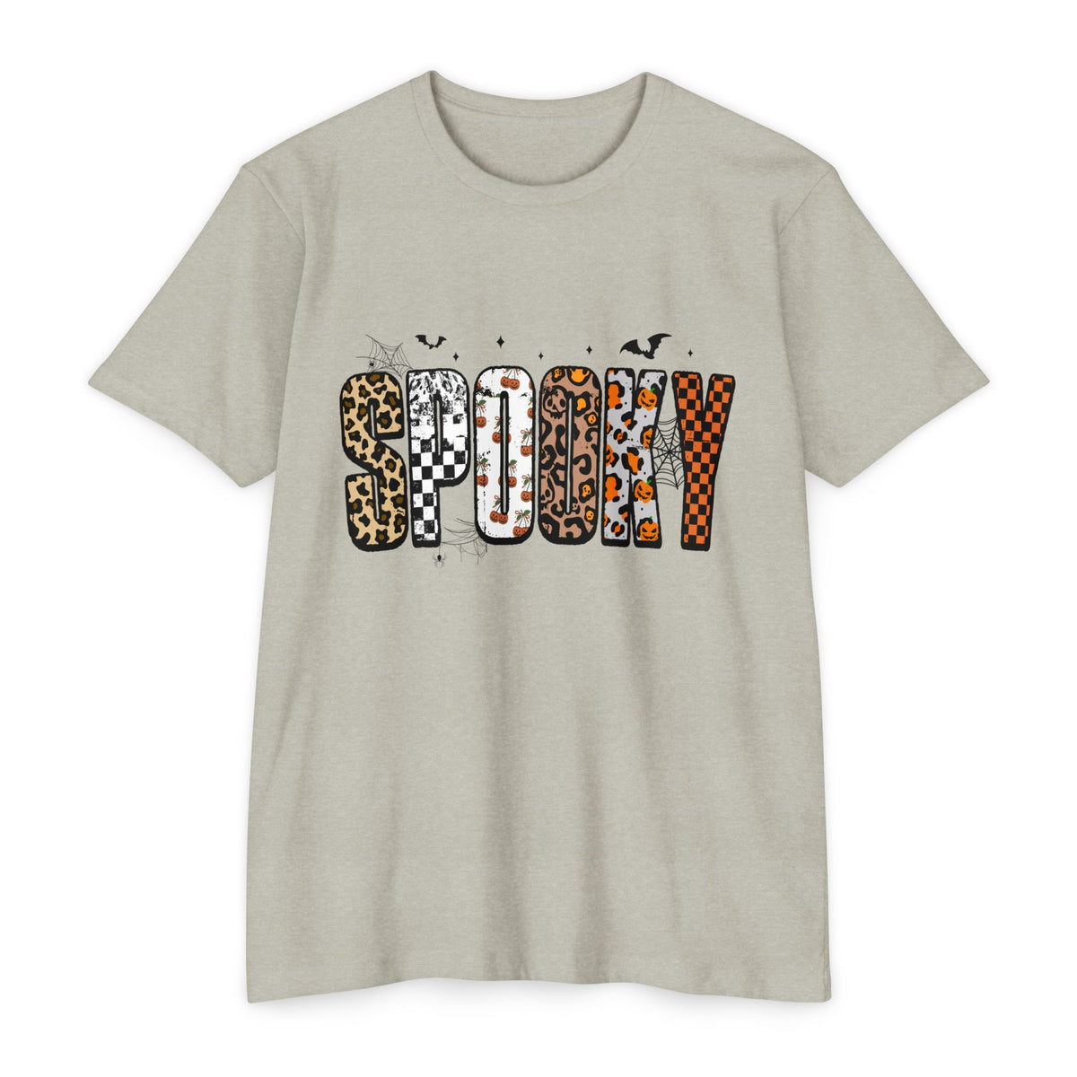 Spooky Leopard Patch Tee - Halloween Graphic T-Shirt