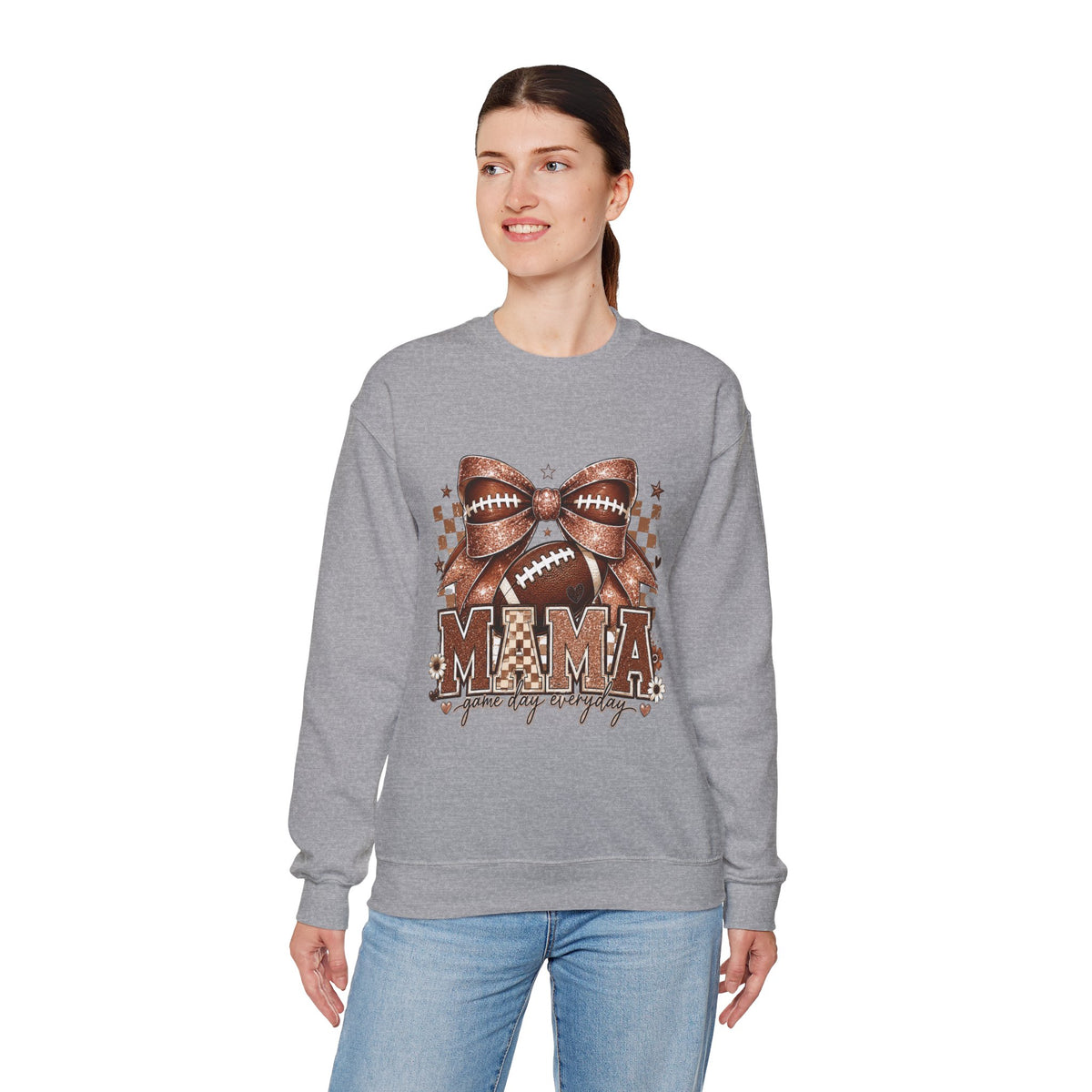 Mama Football Sweatshirt – 'Mama Game Day Ready' Cozy Crewneck