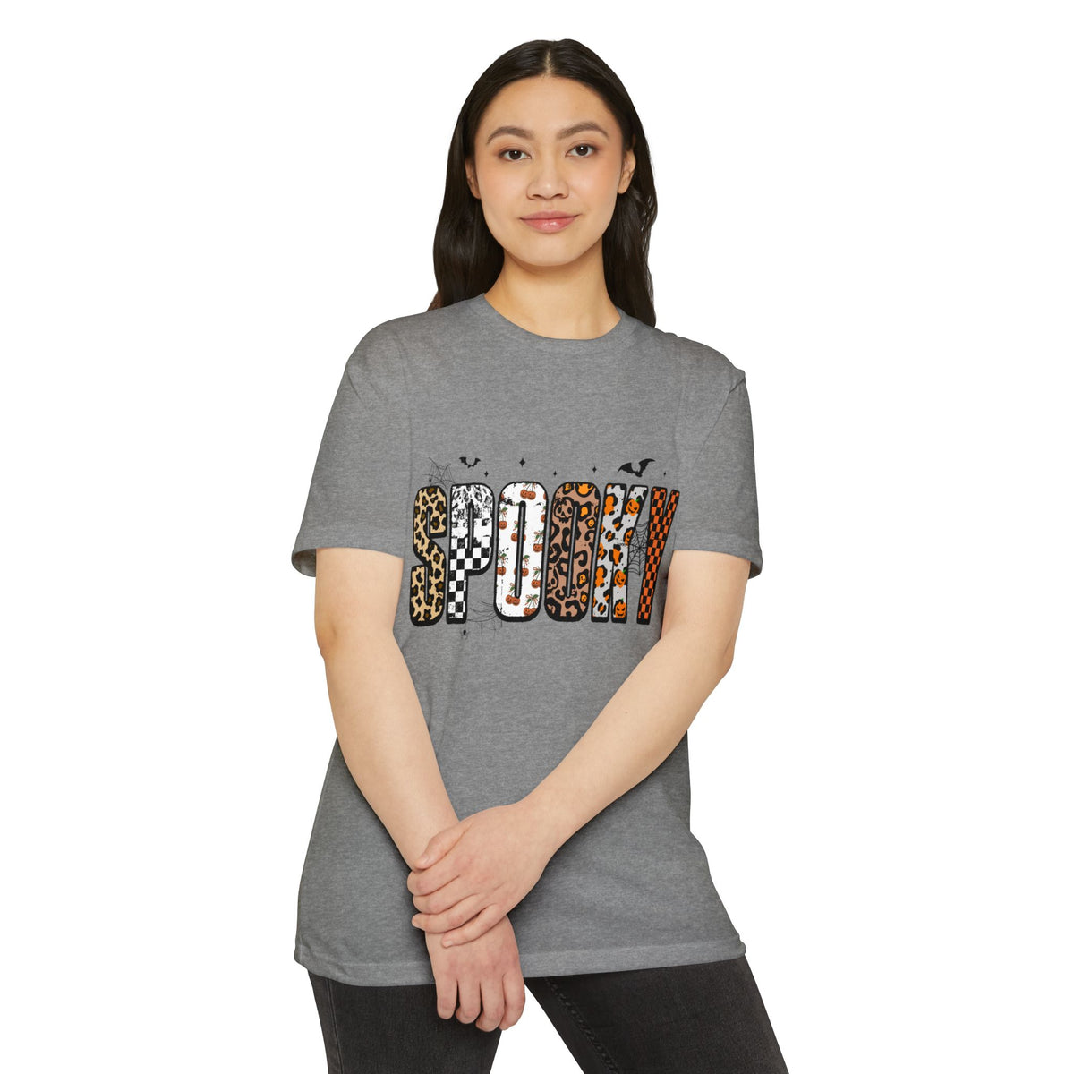 Spooky Leopard Patch Tee - Halloween Graphic T-Shirt