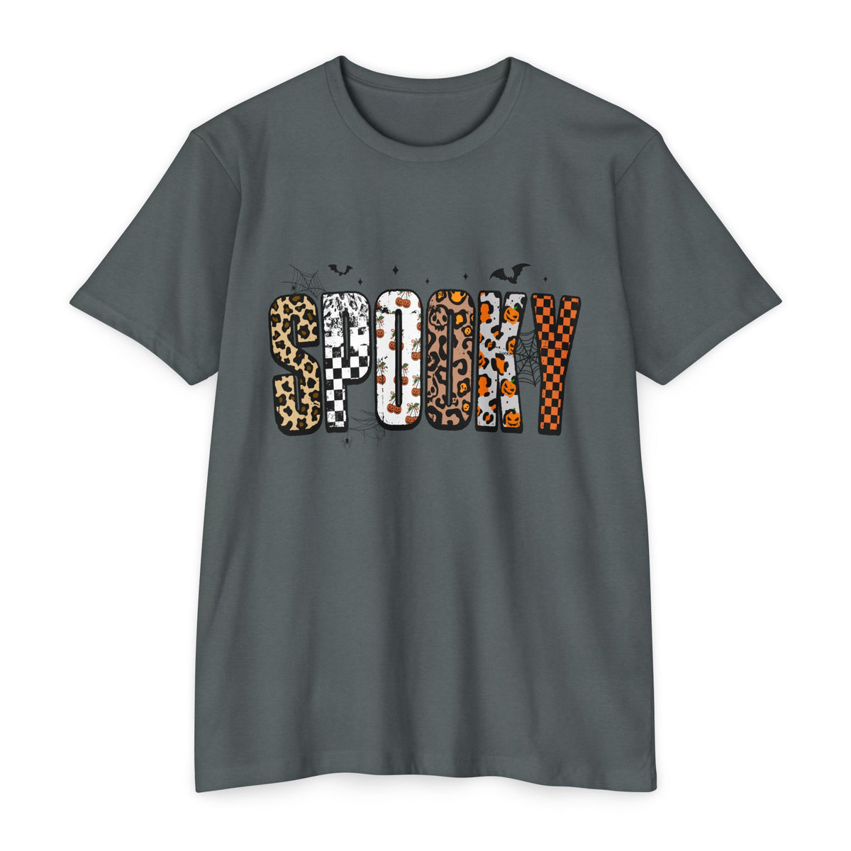 Spooky Leopard Patch Tee - Halloween Graphic T-Shirt
